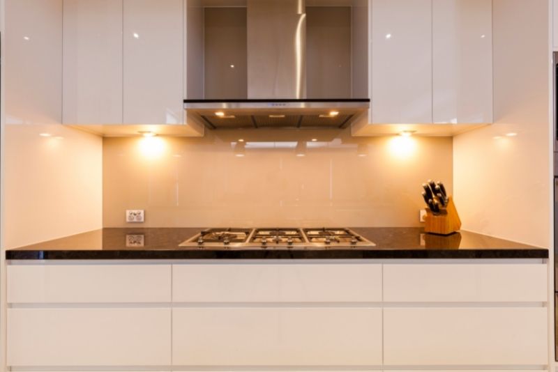 Kitchen appliances being cleaned